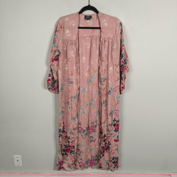 Angie Boho Hippie Gypsy Floral Japanese Coastal Fairy Festival Womens Kimono S - Picture 2 of 8